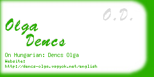 olga dencs business card